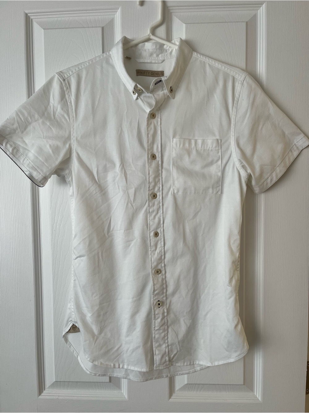 NWT Nifty Genius short sleeve button down dress shirt